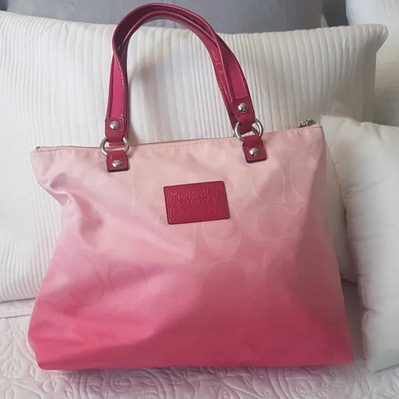 Vintage Coach Poppy Pink Floral Tote - Picture 2 of 12